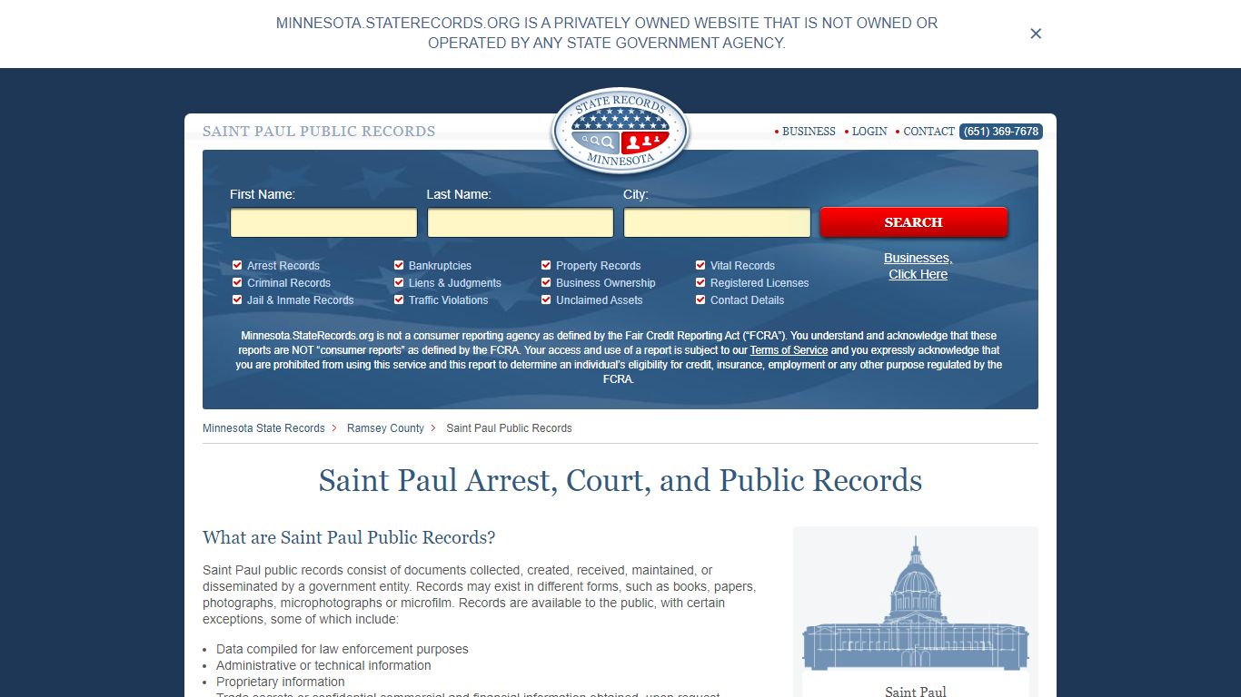 Saint Paul Arrest, Court, and Public Records