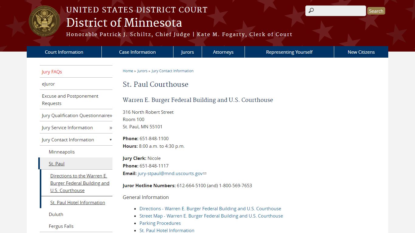 St. Paul Courthouse | District of Minnesota | United States District Court